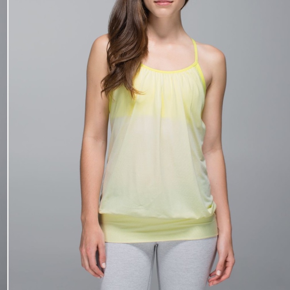 VGUC Lululemon Practice Freely Tank in Size 10 Mellow Lemon and Burning Yellow.